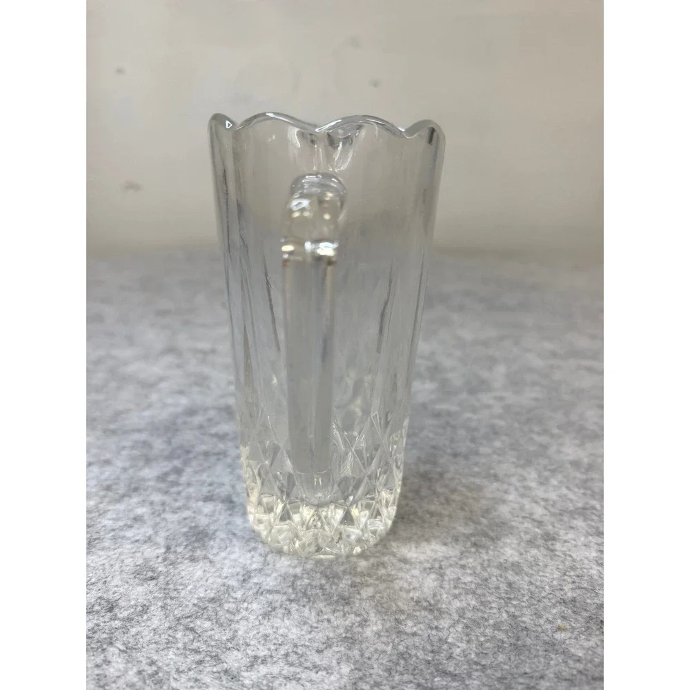 Blarney Genuine 24% Lead Crystal Pitcher Diamond Cut Scalloped Rim Vintage Boxed
